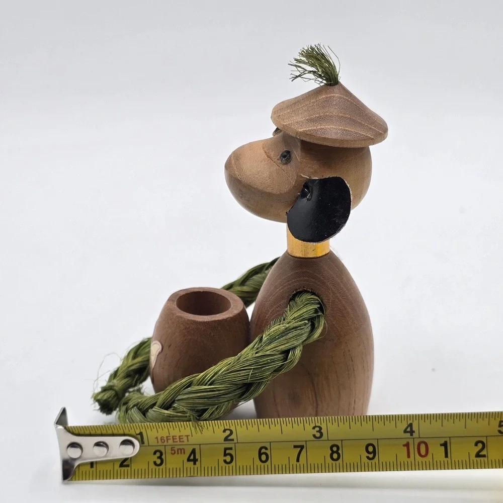 Vintage Monkey‎ Toothpick Holder Wood and Rope ENESCO zoo line